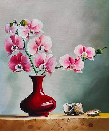 胡冰 纯手绘精品油画《插花2》