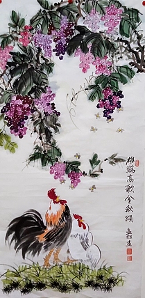 职业书画家 孟红 《雄鸡高歌金秋颂》