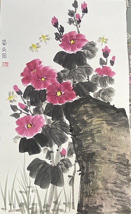 金金酱 蜀葵图