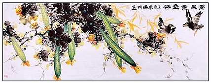 高晓林 （3341）江苏省美协会员，国家一级美术师《碧果连金花》