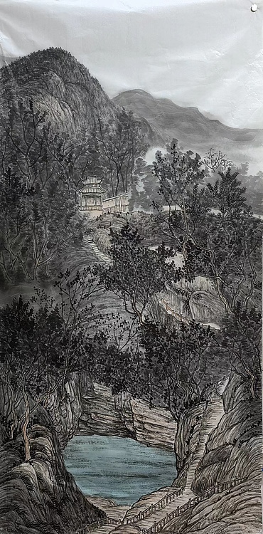 骆裕 宜兴玉女潭之景