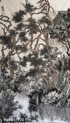 骆裕 松庭图