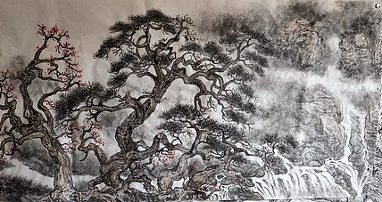 骆裕 松泉图