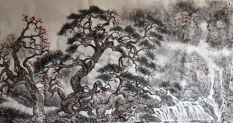 骆裕 松泉图