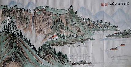 贺国平 国画（淡烟流水画屏幽）