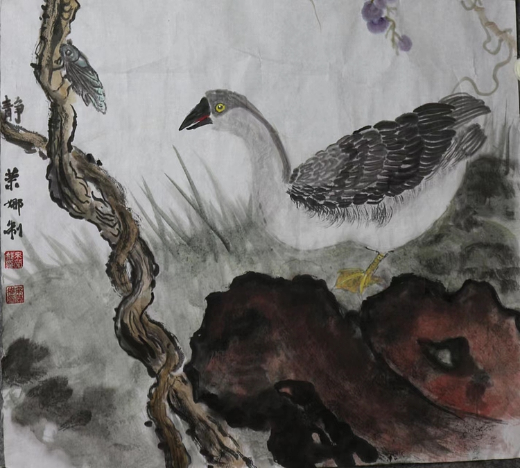 人大高研班 西安美协会员 来荣娜 花鸟画作品