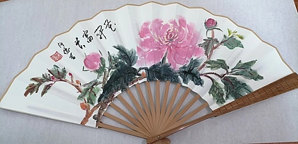 仟亿 花开富贵 扇子