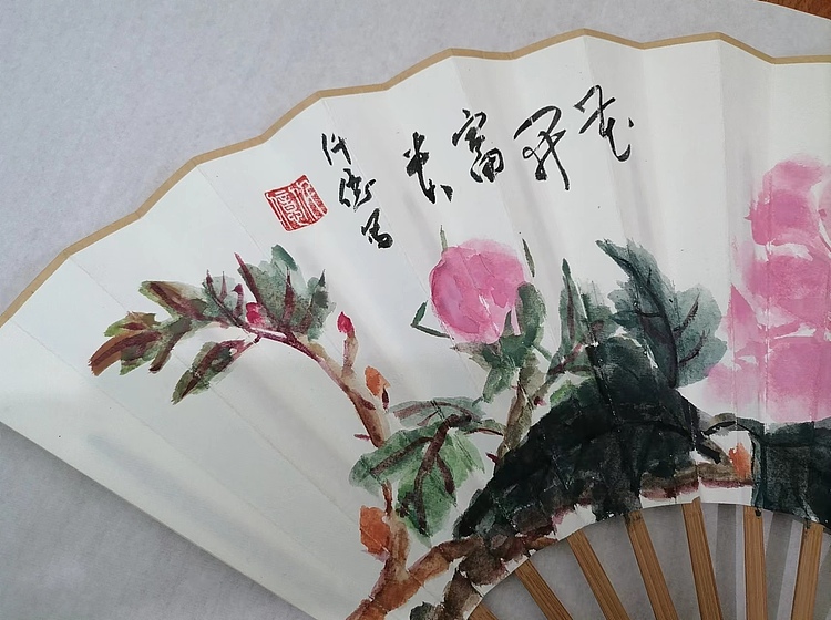 仟亿 花开富贵 扇子