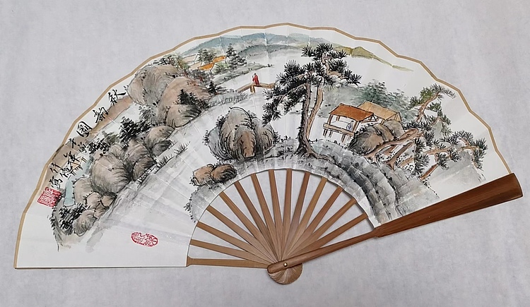 仟亿 松山秋韵图 扇子