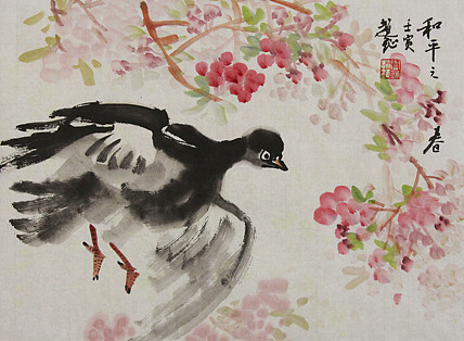 中美协会员 赵钲 写意花鸟国画
