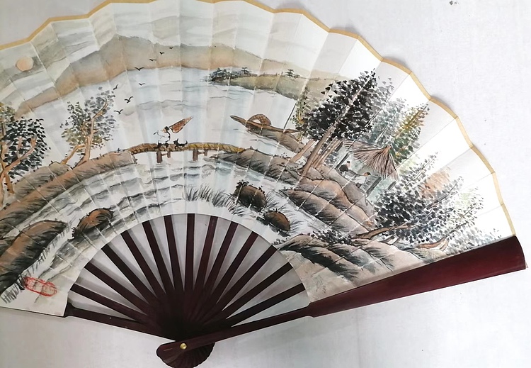 仟亿 秋游图 扇子