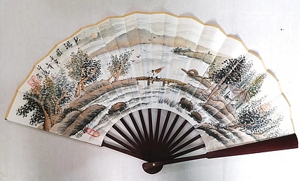 仟亿 秋游图 扇子
