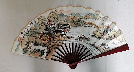 仟亿 亭台楼阁 扇子