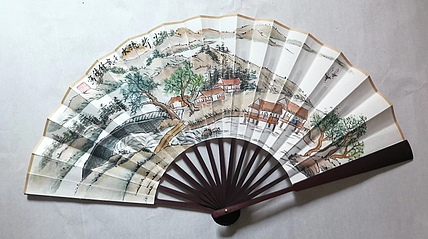 仟亿 小桥流水 扇子