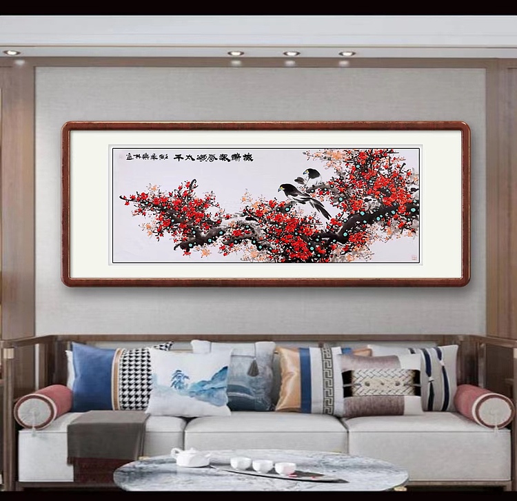 高晓林 （3465）国家一级美术师，江苏省美协会员《梅鹊报春颂太平》