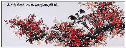 高晓林 （3465）国家一级美术师，江苏省美协会员《梅鹊报春颂太平》