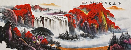当代著名山水画家 艺临 山水国画