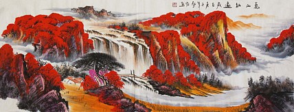 当代著名山水画家 艺临 山水国画