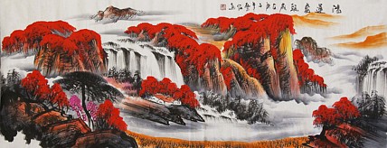 当代著名山水画家 艺临 山水国画