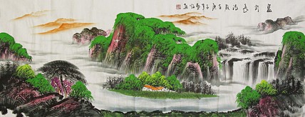 当代著名山水画家 艺临 山水国画