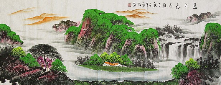 当代著名山水画家 艺临 山水国画