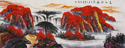 当代著名山水画家 艺临 山水国画