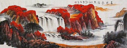当代著名山水画家 艺临 山水国画