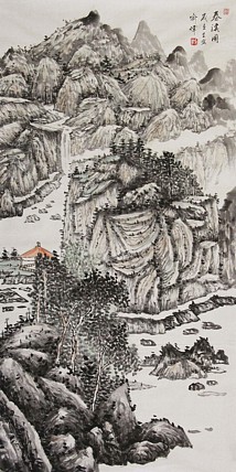 当代著名山水画家 喻伟 山水国画