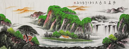 当代著名山水画家 艺临 山水国画