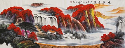 当代著名山水画家 艺临 山水国画