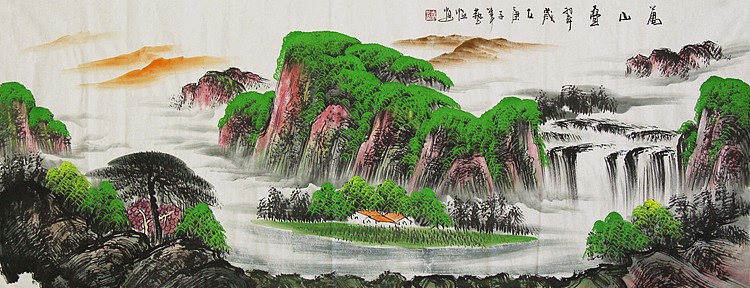 当代著名山水画家 艺临 山水国画