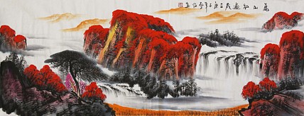 当代著名山水画家 艺临 山水国画
