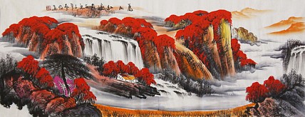 当代著名山水画家 艺临 山水国画