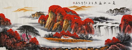 当代著名山水画家 艺临 山水国画