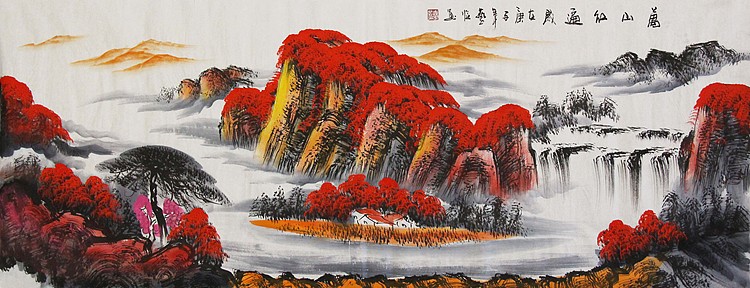 当代著名山水画家 艺临 山水国画