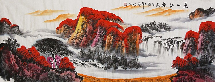 当代著名山水画家 艺临 山水国画