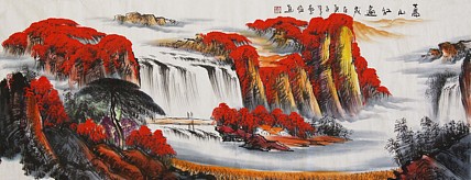 当代著名山水画家 艺临 山水国画