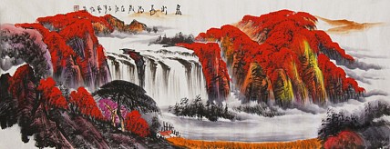 当代著名山水画家 艺临 山水国画