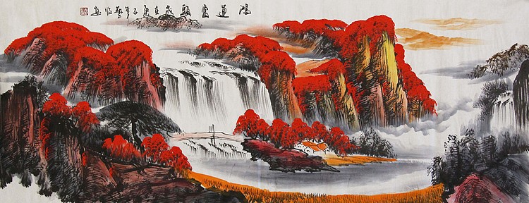 当代著名山水画家 艺临 山水国画