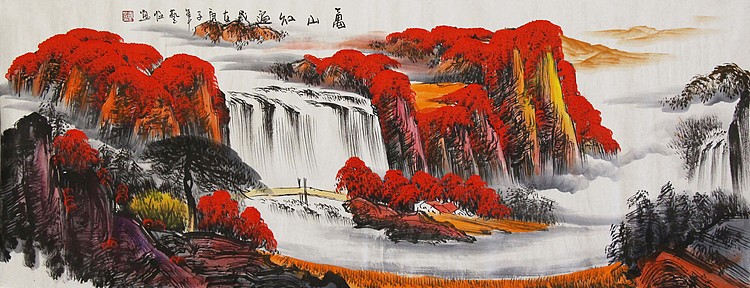 当代著名山水画家 艺临 山水国画