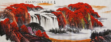 当代著名山水画家 艺临 山水国画