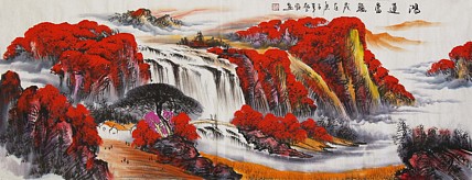 当代著名山水画家 艺临 山水国画