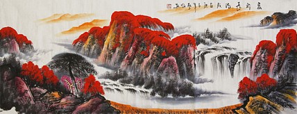当代著名山水画家 艺临 山水国画