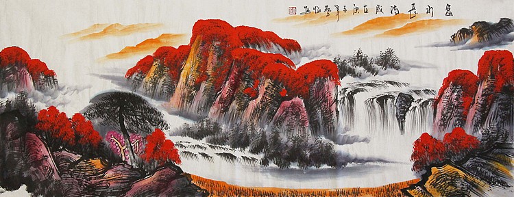 当代著名山水画家 艺临 山水国画