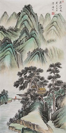 当代著名山水画家 泽海 山水国画