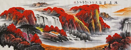 当代著名山水画家 艺临 山水国画