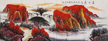 当代著名山水画家 艺临 山水国画
