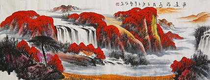 当代著名山水画家 艺临 山水国画
