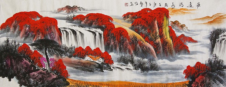 当代著名山水画家 艺临 山水国画