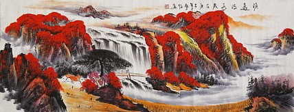 当代著名山水画家 艺临 山水国画